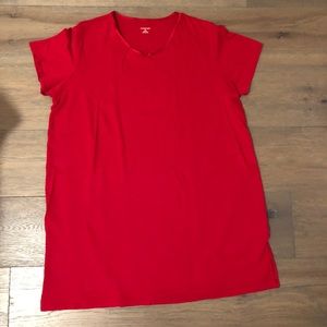 LANDS END Red T-Shirt XL Nightgown